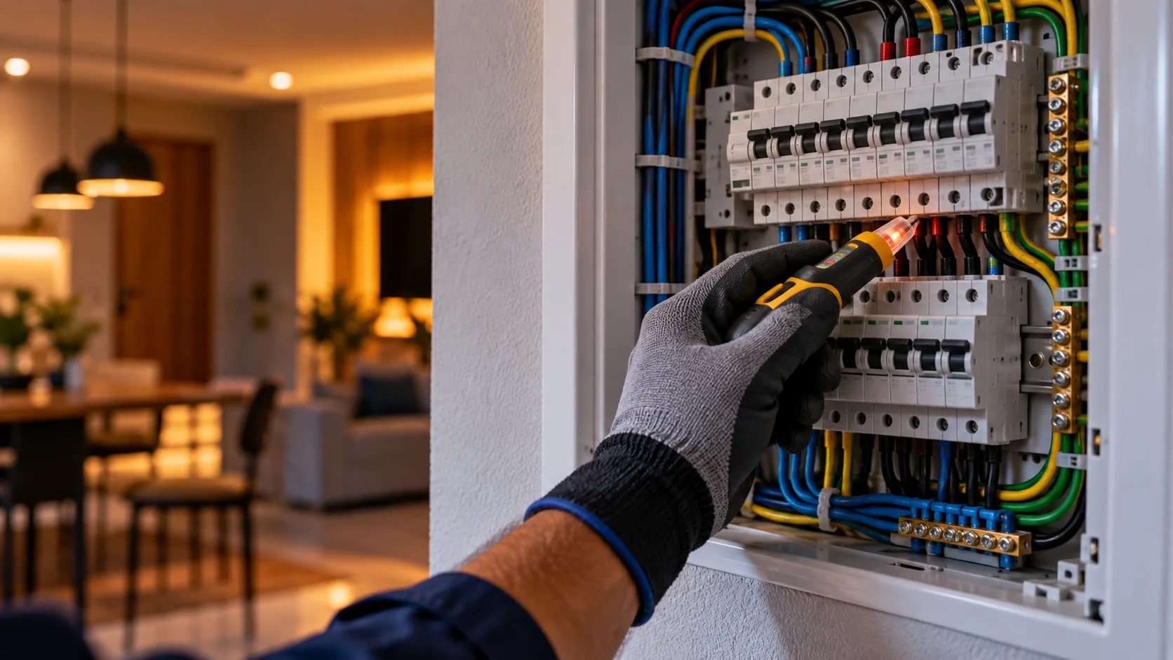 Imagem ilustrativa de um quadro elétrico residencial